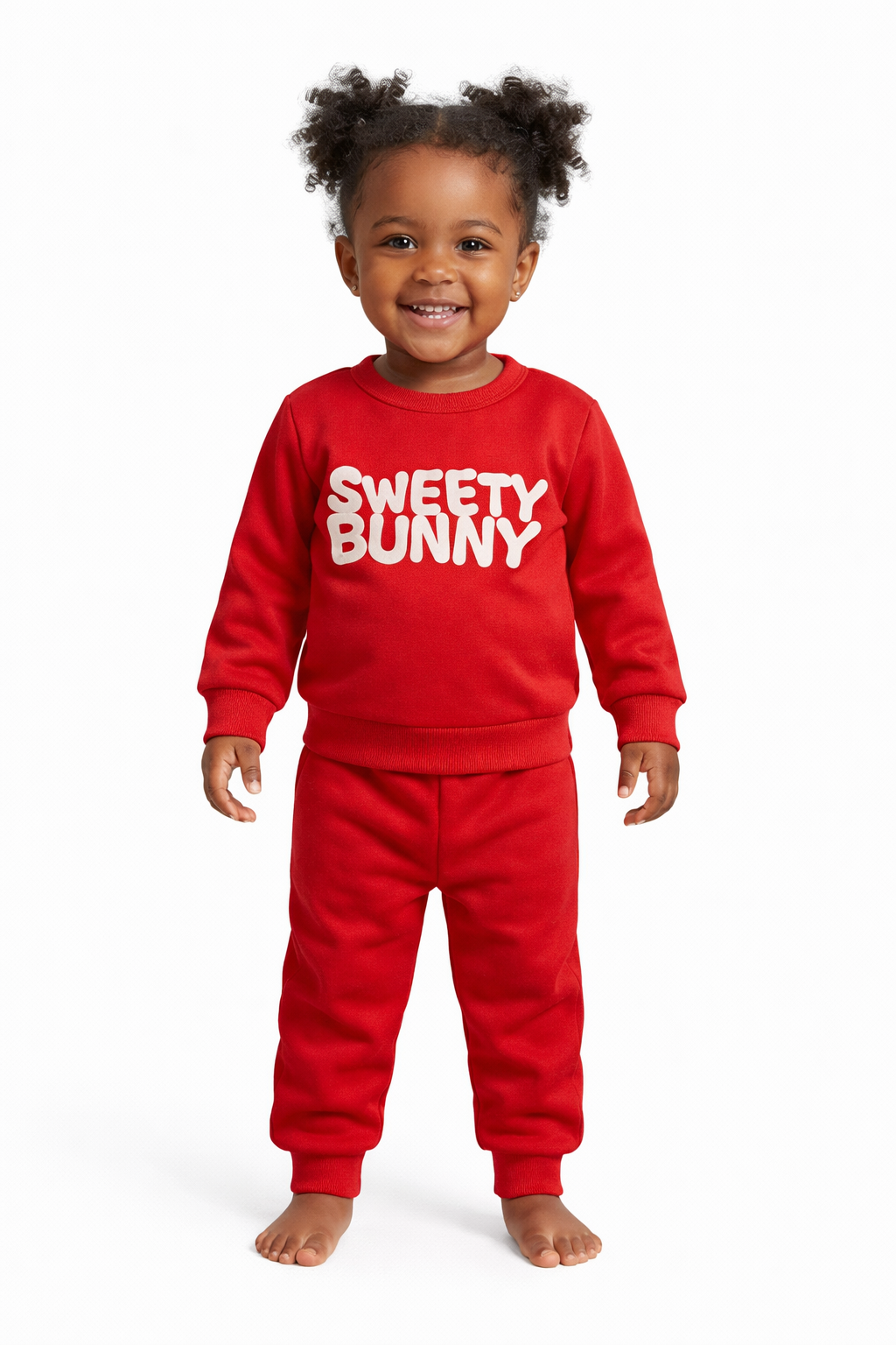 Kids' Sweety Bunny Tracksuit Set - Red