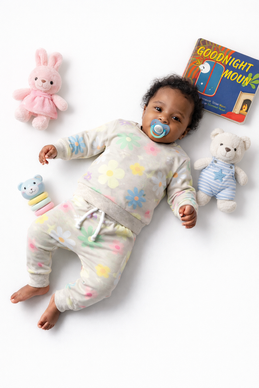 Baby Pastel Star Print Sweatshirt & Joggers Set